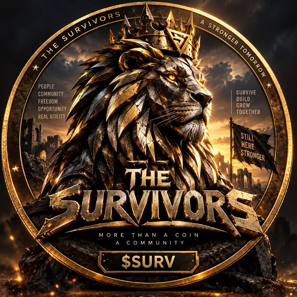 THE SURVIVORS lion logo